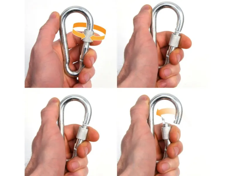 AMANKA Hängesessel Kette mit Deckenhaken 100 cm Aufhängung mit 2 Karabiner bis 230 kg