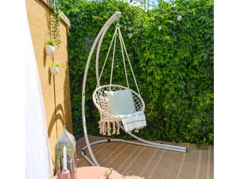 Sale AMANKA Hängestuhlgestell bis 150 kg Belastbar - 210 cm Hoch Hellgrau