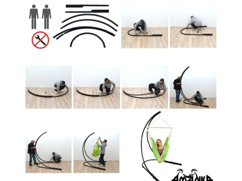 Sale AMANKA Hängestuhlgestell bis 150 kg Belastbar - 210 cm Hoch Hellgrau