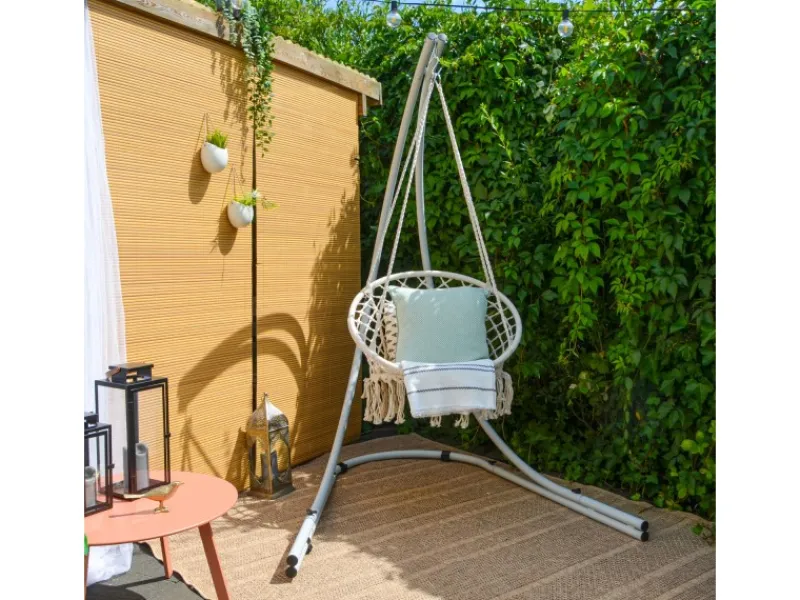 Sale AMANKA Hängestuhlgestell bis 150 kg Belastbar - 210 cm Hoch Hellgrau