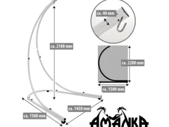 Sale AMANKA Hängestuhlgestell bis 150 kg Belastbar - 210 cm Hoch Hellgrau
