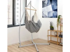 AMANKA Hängestuhlgestell bis 120 kg Belastbar - 215 cm Hoch Hellgrau