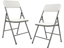 Online AMANKA Klappstühle 2er Set 50 x 46 x 835 cm bis 150 kg Belastbar - Weiss Weiß