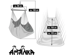 Hot AMANKA XL-Hängesessel bis 100 kg Belastbar 155 x 125 cm Beige