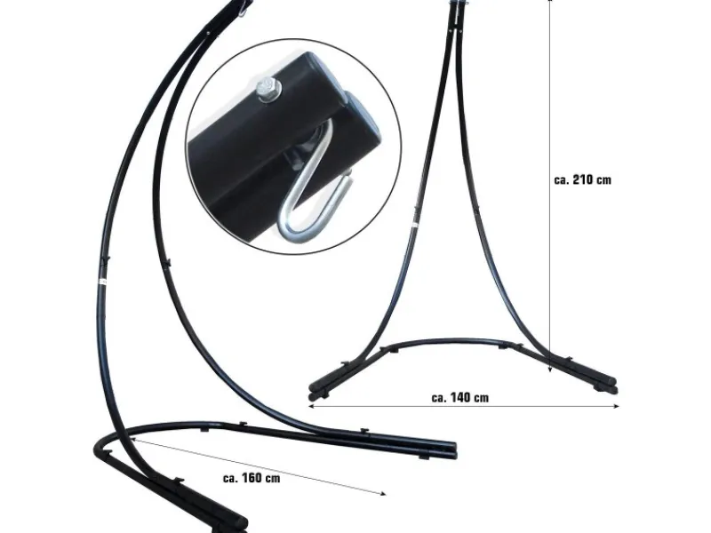 AMANKA XXL-Hängesessel farben mit Gestell 140 x 160 x 210 cm