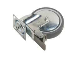 App.-Lenkrolle mit Platte, Feststeller und Gleitlager Ø 100 mm 55 kg