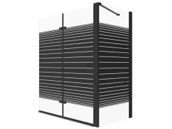 New Aquabatos Duschwand für Badewanne Faltwand 120 x 70 x 140 cm Badewannenaufsatz Eck Duschtrennwand für Badewanne Badewannenfaltwand mit Seitenwand