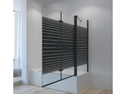 New Aquabatos Duschwand für Badewanne Faltwand 120 x 70 x 140 cm Badewannenaufsatz Eck Duschtrennwand für Badewanne Badewannenfaltwand mit Seitenwand