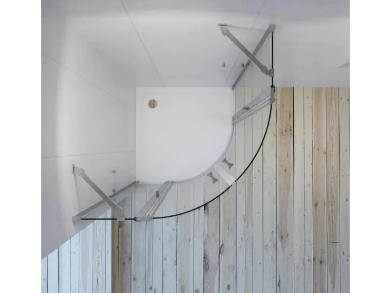 New Aquabatos Runddusche 90 x 90 x 195 cm Duschkabine Duschwand Viertelkreis Duschabtrennung mit Eckregale Pendeltür 6 mm NANO ESG Sicherheitsgals