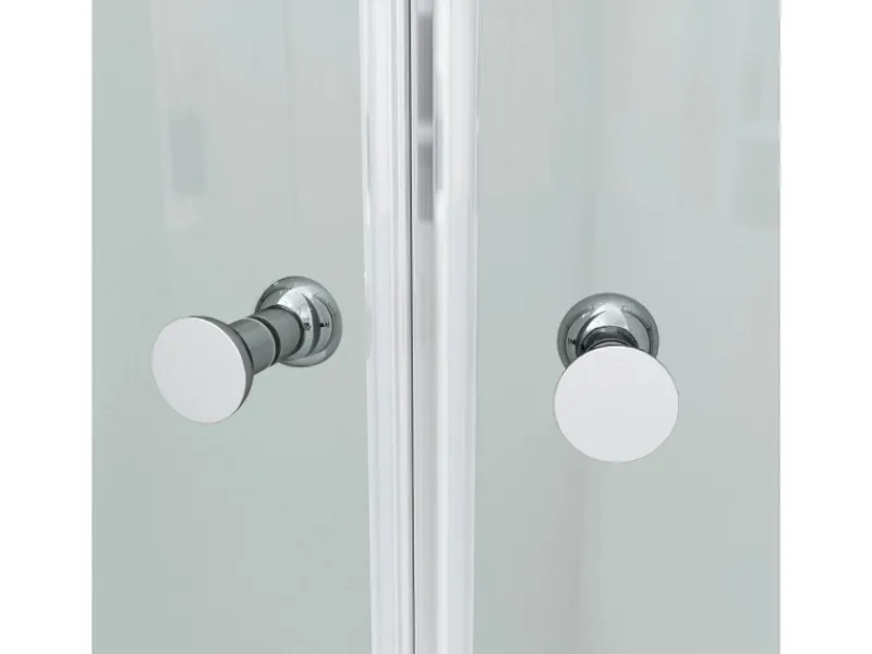 New Aquabatos Runddusche 90 x 90 x 195 cm Duschkabine Duschwand Viertelkreis Duschabtrennung mit Eckregale Pendeltür 6 mm NANO ESG Sicherheitsgals