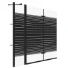 Outlet Aquabatos 3tlg. Badewannenaufsätze 150 x 140 cm Badewannenfaltwand Duschabtrennung Duschwand für Badewanne Schwarz Matt 5 mm Sicherheitsglas Glaswand