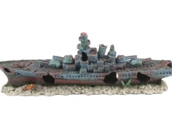 Aquarium-Dekofigur Zerstörer Schiff Klein