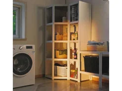 New AR Shelving Eckregal Rivet D-Carbon Style 150 x 70 x 40 cm Grauweiß FSC®