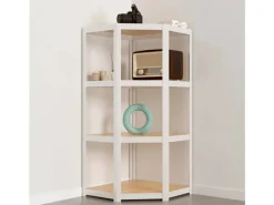 New AR Shelving Eckregal Rivet D-Carbon Style 150 x 70 x 40 cm Grauweiß FSC®