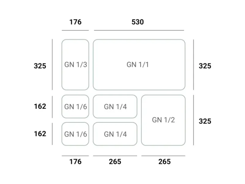 AR Shelving Lebensmittelregal Gastronorm L 180 cm x 150 cm x 50 cm