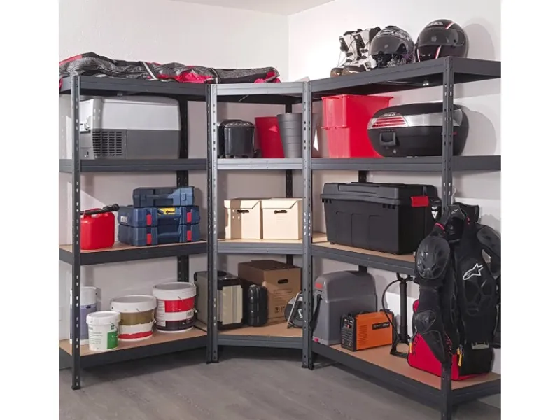 Best AR Shelving Rivet Schwerlastregal 180 x 150 x 45 cm 5 Böden Anthrazit FSC®