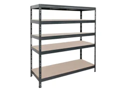 Discount AR Shelving Rivet Schwerlastregal 180 x 150 x 60 cm 5 Böden Anthrazit FSC®