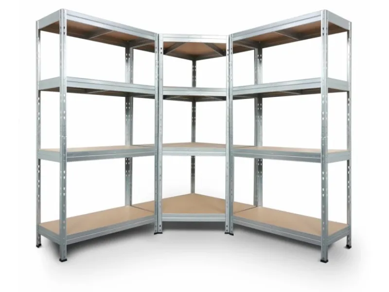 New AR Shelving Schwerlast-Steckregal Rivet 180 cm x 120 cm x 45 cm 4 Böden Verzinkt