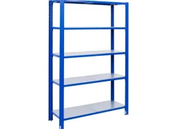 AR Shelving T Profile Steckregal Blau & Verzinkt 200x120x50 cm 5 Böden 180 kg