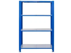 AR Shelving T Profile Steckregal Blau & Verzinkt 200x120x30 cm 4 Böden 180 kg