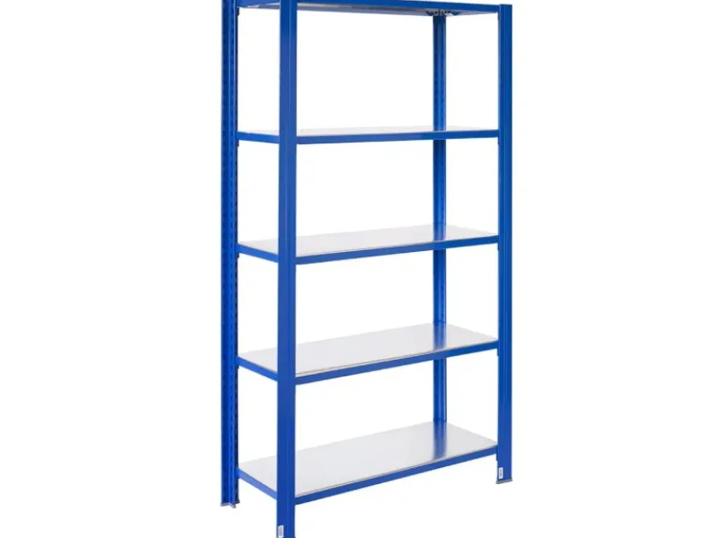 New AR Shelving T Profile Steckregal Blau & Verzinkt 250 x 80 x 50 cm 5 Böden 180 kg