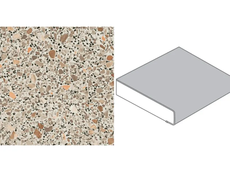 Outlet Arbeitsplatte 90 cm x 3,9 cm Meterware Mosaik Carmin