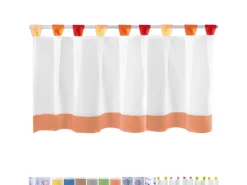 Arsvita Bistrogardine mit Schlaufen 150 cm x 45 cm Orange Rot
