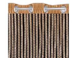 Best Arsvita Fadenvorhang Fadengardine Gardine Vorhang Metall-Optik 140 cm x 250 cm Ösen Gold