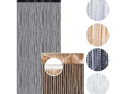 Discount Arsvita Fadenvorhang Metall Optik Gardine Vorhang Lurex Universalband 140 cm x 250 cm Weiß