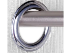 Best Arsvita Fadenvorhang Trennvorhang Dekoschal Gardine Metall-Optik Ösen 140 cm x 250 cm Perlweiß