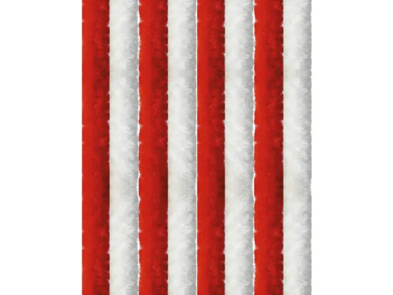 Discount Arsvita Flauschvorhang Flauschgardine Vorhang 90 cm x 200 cm Unistreifen Rot Weiß