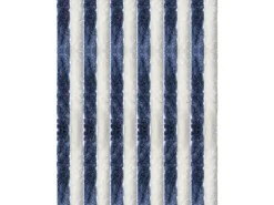 Hot Arsvita Flauschvorhang Flauschgardine Vorhang 140 cm x 200 cm Unistreifen Dunkelblau Weiß