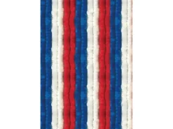 Clearance Arsvita Flauschvorhang Flauschgardine Vorhang 100 cm x 220 cm Unistreifen Rot Weiß Blau