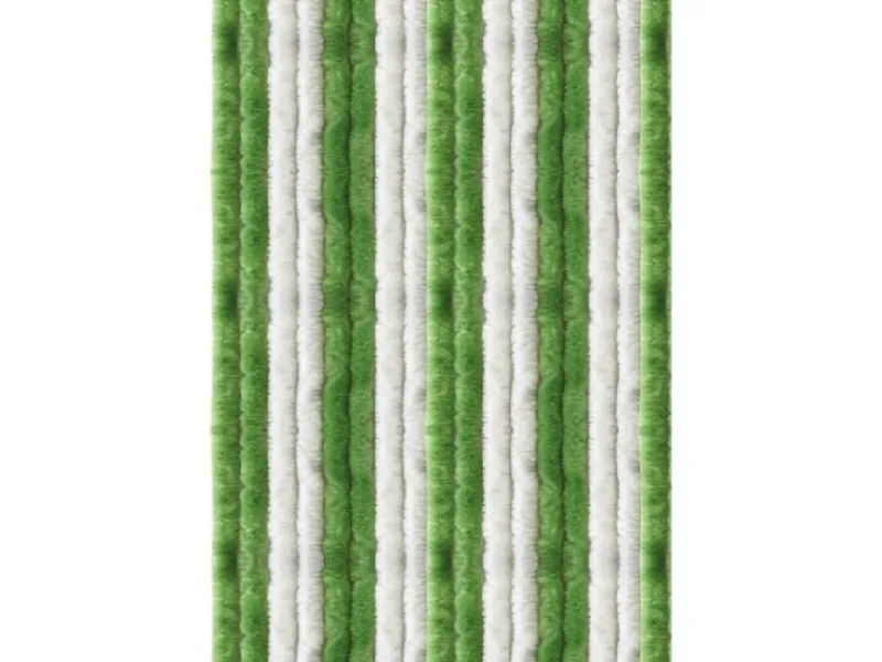 Arsvita Flauschvorhang Flauschgardine Vorhang 90 cm x 200 cm Unistreifen Grün Weiß