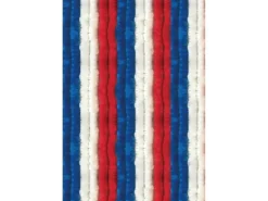 Arsvita Flauschvorhang Flauschgardine Vorhang 90 cm x 220 cm Unistreifen Rot Weiß Blau