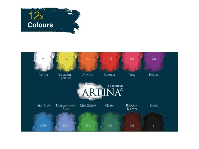 Artina Colaro Aquarell Wasserfarben 12er Set