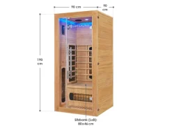 Clearance Artsauna Infrarotkabine Kiruna90 mit Dual Technologie