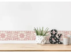 Clearance AS-Creation A.S. Création Borte selbstklebend Fliese 5 m x 13 cm Rot-Weiß