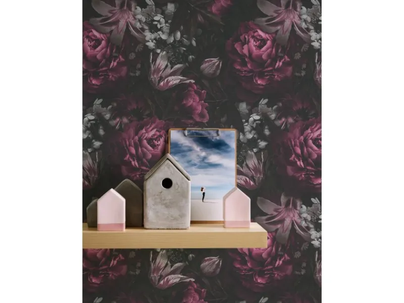 AS-Creation A.S. Création Vliestapete Blumen Lila Schwarz