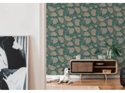 AS-Creation A.S. Création Vliestapete Blumen Grün Gold Grün-Gold