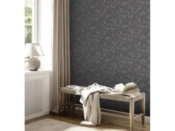 AS-Creation A.S. Création Vliestapete Blätter Schwarz Grau