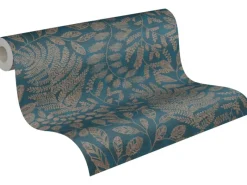 AS-Creation A.S. Création Vliestapete Blätter Blau Gold Blau-Gold