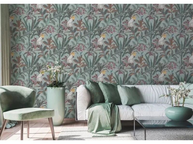 AS-Creation A.S. Création Vliestapete Dschungelmotiv in Grün, Pink und Braun 10,05 x 0,53 m