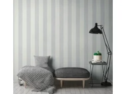 Discount AS-Creation A.S. Création Vliestapete Streifen Hellgrau Grau-Weiß