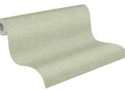 Best AS-Creation A.S. Création Vliestapete Uni Textiloptik FSC® Grün