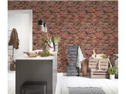 Outlet AS-Creation A.S. Création Vliestapete Ziegelsteinmauer Used Look Rot 10,05 m x 0,53 m Braun-Rot