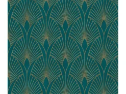 AS-Creation AS Creation Tapete Pop Up Panel Selbstklebend Retro 250 x 52 cm Petrol-Gold FSC®