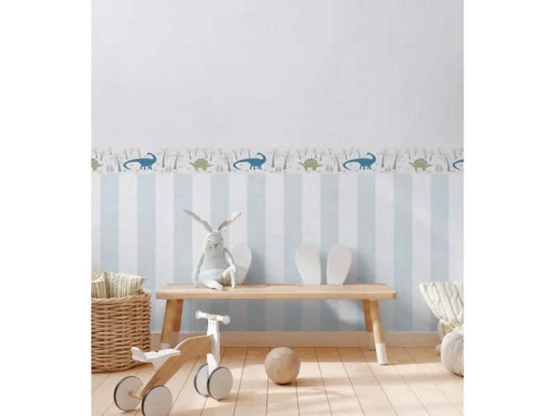 Online AS-Creation A.S. Creation Vlies-Bordüre Dinos 5 m x 0,13 m Blau-Bunt-Grün FSC®