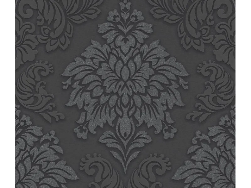 AS-Creation A.S. Creation Vliestapete Metropolitan Stories Lizzy London Damask Schwarz FSC® Schwarz-Silber