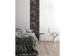 Best AS-Creation 3D-Panel Pop up Floral 250 cm x 52 cm Schwarz-Lila